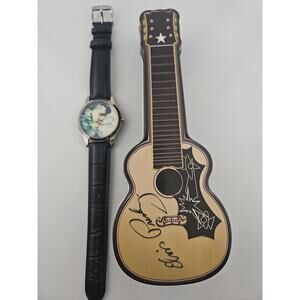 2007 NOS Elvis Presley 30th Anniversary Commemorative Wrist Watch In Guitar Tin
